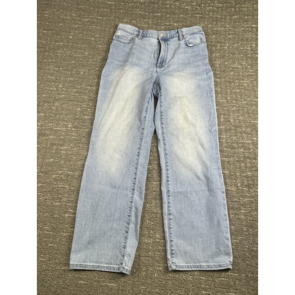 Women’s Lands End 12 Light Blue Denim Jeans High Rise Straight